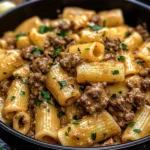 Creamy Garlic Beef Pasta