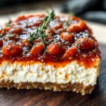 Savory Cheesecake with Roasted Tomato Jam & Parmesan Crust