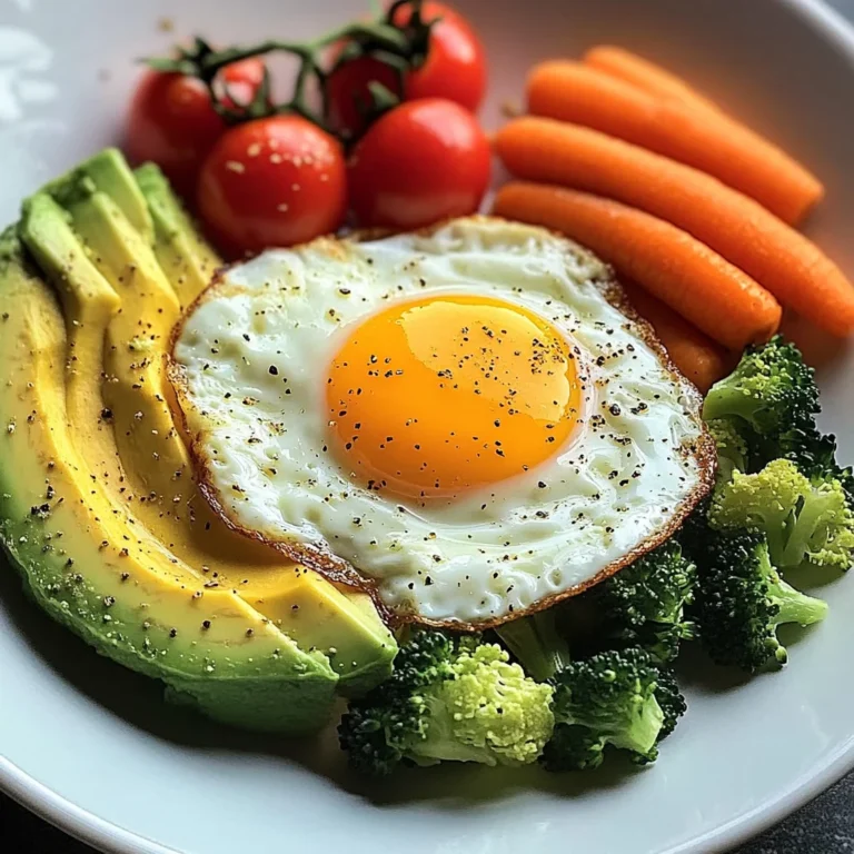 Sunny-Side Egg with Avocado, Tomatoes & Steamed Veggies