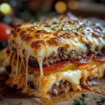 Ultimate Cheesy Pizza Burger Bake