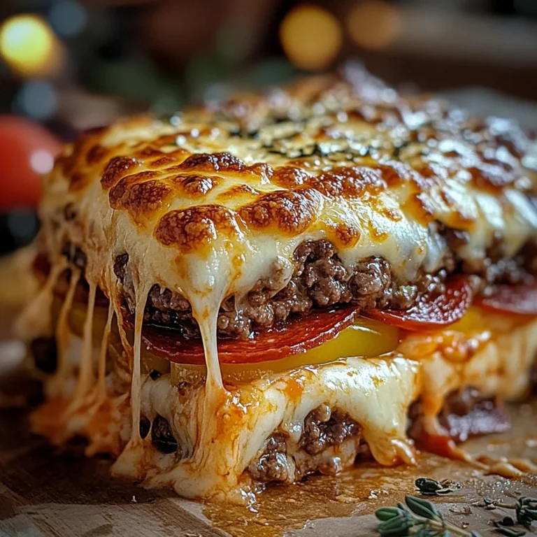 Ultimate Cheesy Pizza Burger Bake
